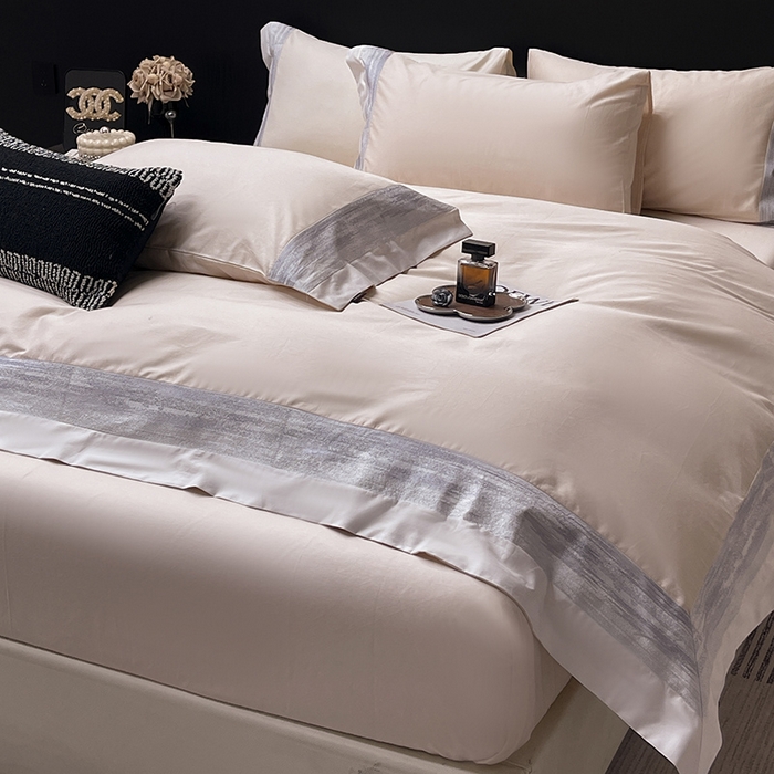 91家纺网 家纺一手货源 找家纺 直播爆款A类100支长绒棉夹棉床盖床笠四件套全棉纯棉床单加厚高端重工刺绣四季款床上用品 瑾雅-静谧粉