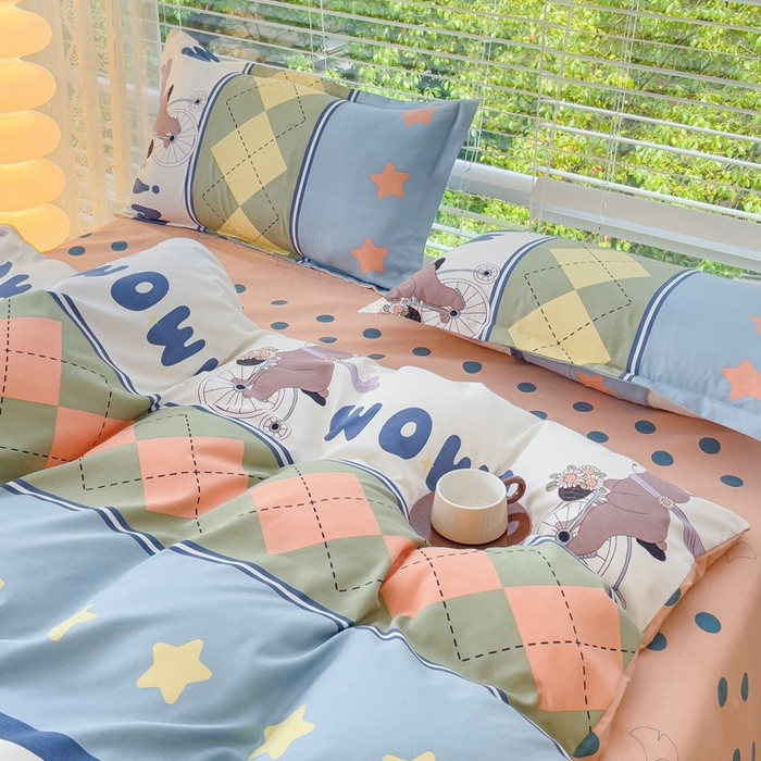 91家纺网 家纺一手货源 找家纺 2025新款亲肤磨毛四件套 欢乐假日