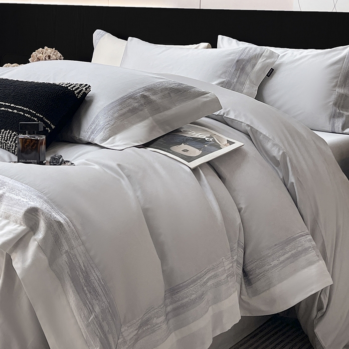 91家纺网 家纺一手货源 找家纺 直播爆款A类100支长绒棉夹棉床盖床笠四件套全棉纯棉床单加厚高端重工刺绣四季款床上用品 瑾雅-蔓帝灰