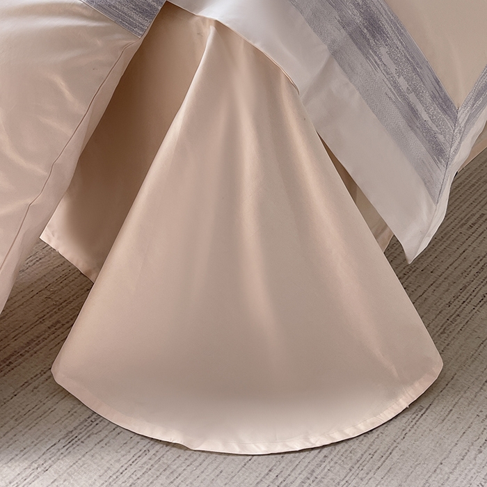 91家纺网 家纺一手货源 找家纺 高端轻奢A类母婴级长绒棉全工艺刺绣四件套纯棉全棉高端春夏季爆款床上用品   瑾雅-静谧粉