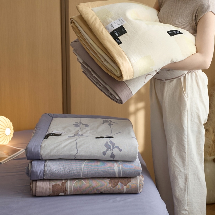 91家纺网 家纺一手货源 找家纺 莱福仕家纺 2025新款水洗棉色织大提花夏被  （控价150*200不低于199 200*230不低于219） 组合