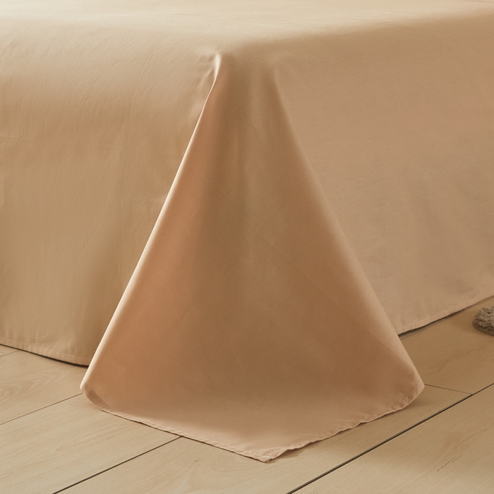 91家纺网 家纺一手货源 找家纺 莱通家纺 2025新款纯色双拼四件套 山灰+卡其