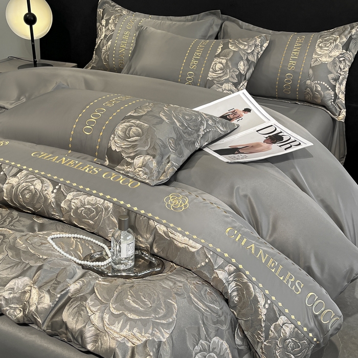 91家纺网 家纺一手货源 找家纺 （总）金阳光家纺 2025新款金丝提花浮雕水洗天丝四件套