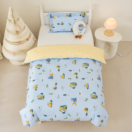 91家纺网 家纺一手货源 找家纺 良佐生活 2025新款高支高密全棉儿童被套 爱尼熊-粉