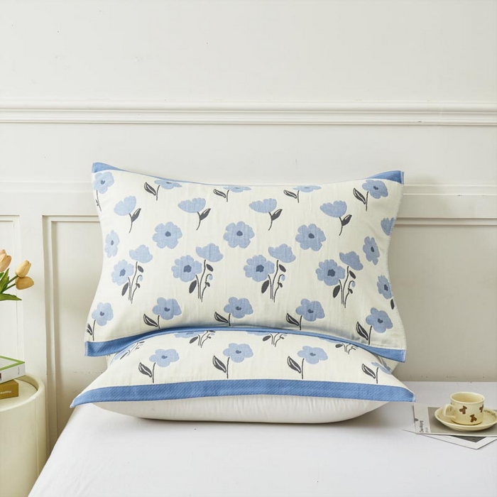 91家纺网 家纺一手货源 找家纺 2025新款纯棉加厚精梳棉纱布枕巾 夏至-米兰 52*78cm/对