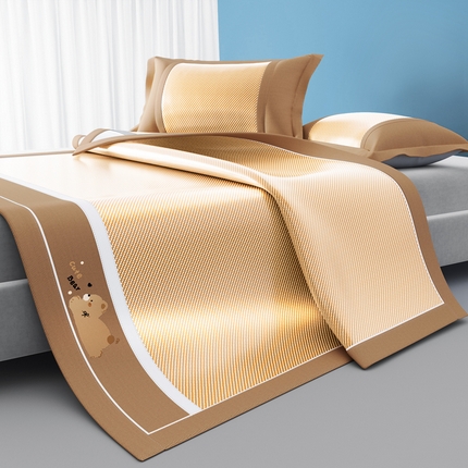 川悦生活 2025新款纯色凉感冰丝席-大床 诺尼熊-银咖