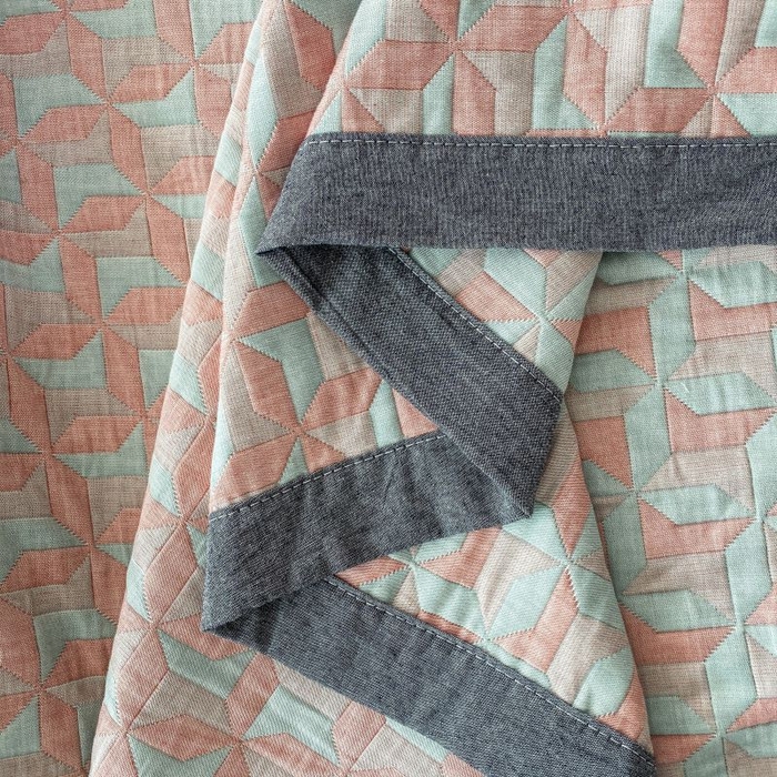 91家纺网 家纺一手货源 找家纺  2025新款a类全棉三层纱多功能毛巾被盖毯床单夏被空调被 风车粉