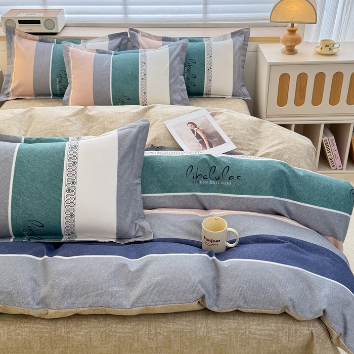 91家纺网 家纺一手货源 找家纺 2025新款亲肤磨毛四件套 茜拉