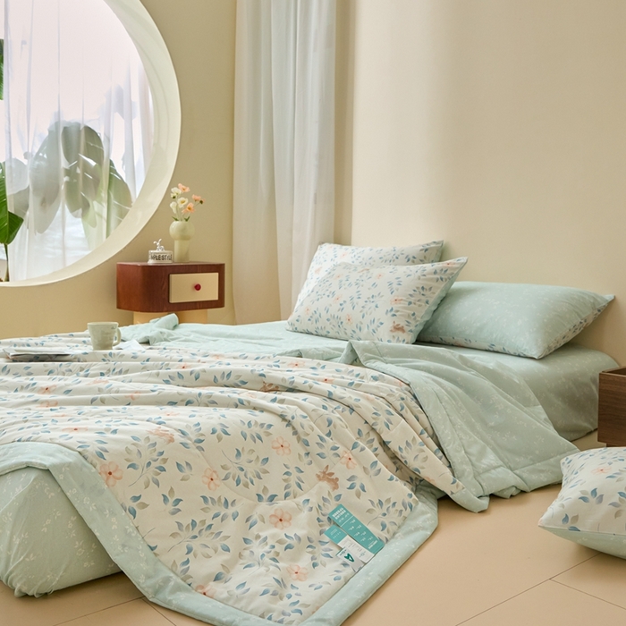 91家纺网 家纺一手货源 找家纺 珂博家纺2025新款亲肤全棉印花夏被 沁心田园