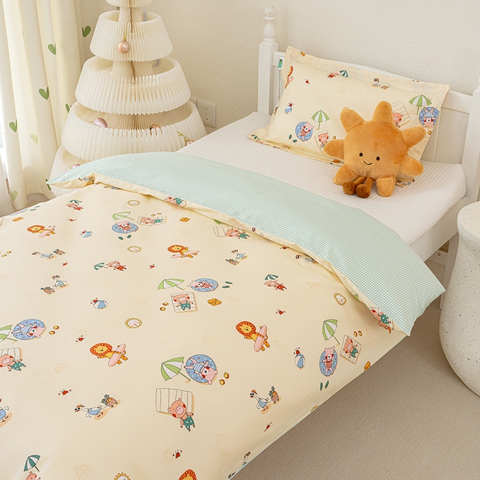 91家纺网 家纺一手货源 找家纺 良佐生活 2025新款高支高密全棉儿童被套 小欢喜