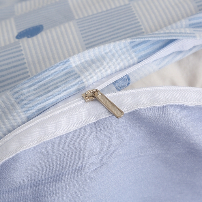 91家纺网 家纺一手货源 找家纺 圣锦 2025新款全棉四件套满心欢喜-蓝