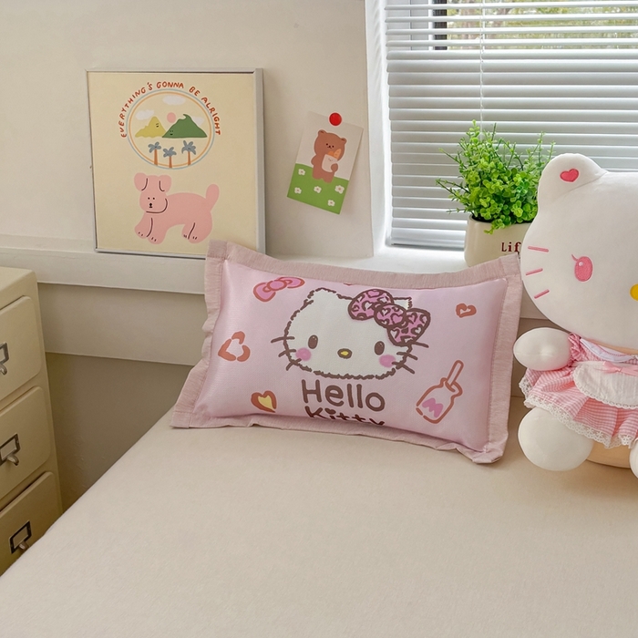 91家纺网 家纺一手货源 找家纺 博雅2025新款冰丝单枕套三丽欧，宇航员，卡皮 甜酷KT