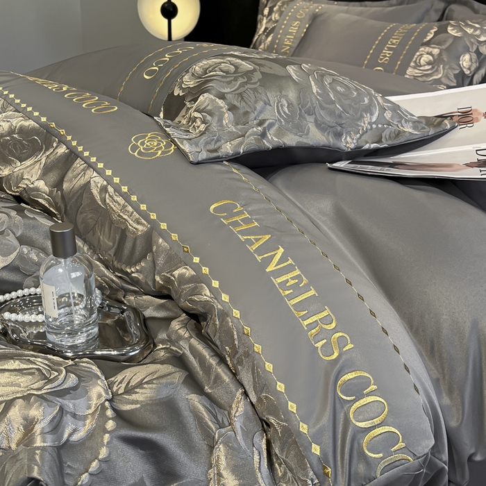 91家纺网 家纺一手货源 找家纺 （总）金阳光家纺 2025新款金丝提花浮雕水洗天丝四件套