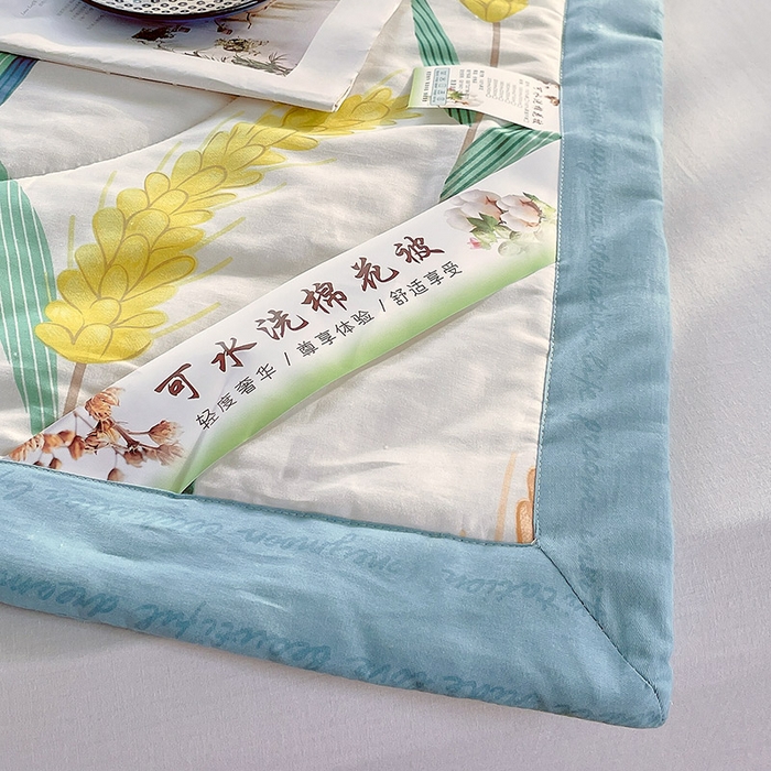 91家纺网 家纺一手货源 找家纺  2025新款A类全棉棉花夏被纯棉夏被 被子被芯 麦香米