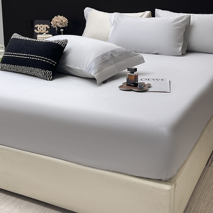 91家纺网 家纺一手货源 找家纺 春夏A类长绒棉夹棉床盖床笠四件套全棉纯棉纯色绗绣四季款保护罩高级感床上用品 瑾雅-蔓帝灰