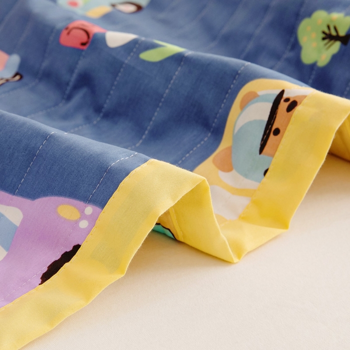 91家纺网 家纺一手货源 找家纺 梵赫   2025新款全棉卡通夏被 宝宝巴士-蓝