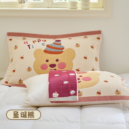91家纺网 家纺一手货源 找家纺 （总）2025新款可爱卡通全棉八层纱布加厚枕巾
