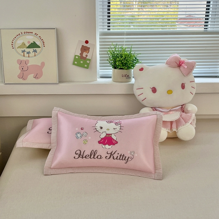 91家纺网 家纺一手货源 找家纺 博雅2025新款冰丝单枕套三丽欧，宇航员，卡皮 花花KT