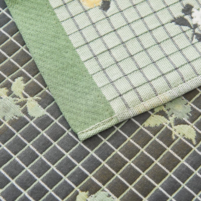 91家纺网 家纺一手货源 找家纺 2025新款纯棉加厚精梳棉纱布枕巾 花韵-浅绿 52*78cm/对