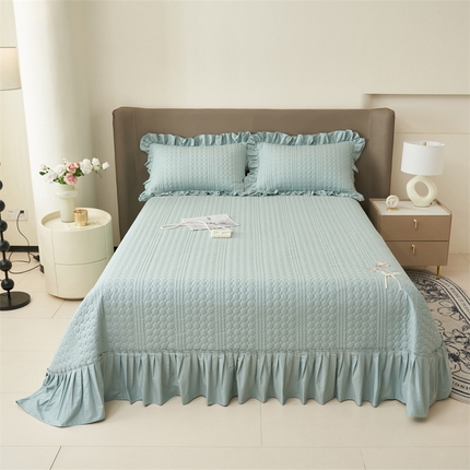 91家纺网 家纺一手货源 找家纺 恒爱 2025新款A类全棉纯棉多功能夏被夏凉被空调被四件套-一枝独秀 浅灰蓝