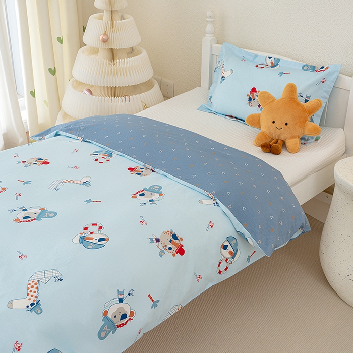 91家纺网 家纺一手货源 找家纺 良佐生活 2025新款高支高密全棉儿童被套 海盗历险记