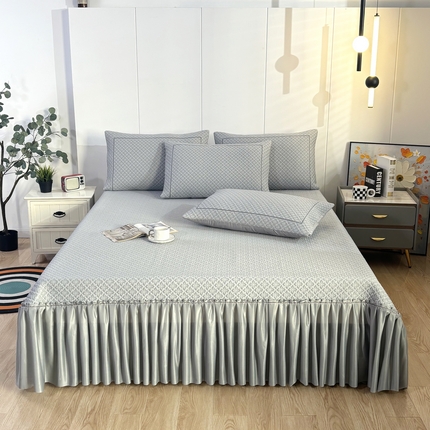 91家纺网 家纺一手货源 找家纺 （总）伊而梦蚊帐 2025新款A类3D凉感冰豆豆床裙款凉席席子