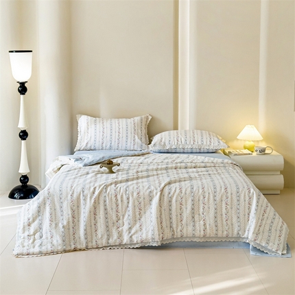 91家纺网 家纺一手货源 找家纺 （总）2025新款全棉花边大豆夏被四件套