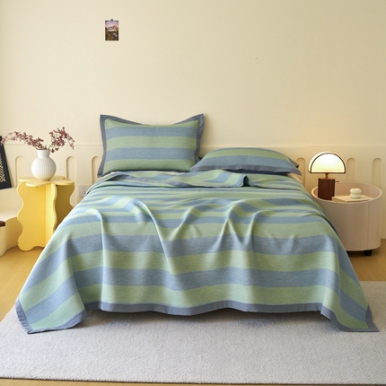 91家纺网 家纺一手货源 找家纺 （总）棠薇家纺2025新款简约风多功能纱布盖毯纱布毯子毛巾被床盖沙发巾单毯枕巾枕套三件套