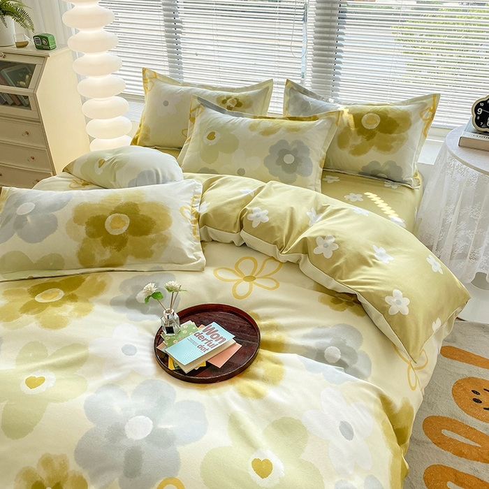 91家纺网 家纺一手货源 找家纺 2025新款亲肤磨毛四件套 静待花开