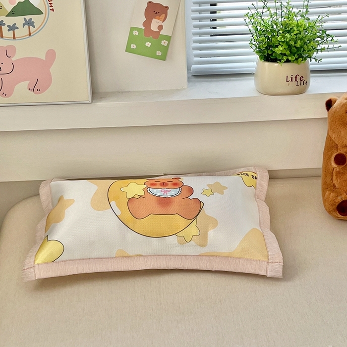 91家纺网 家纺一手货源 找家纺 博雅2025新款冰丝单枕套三丽欧，宇航员，卡皮 月亮卡皮巴拉