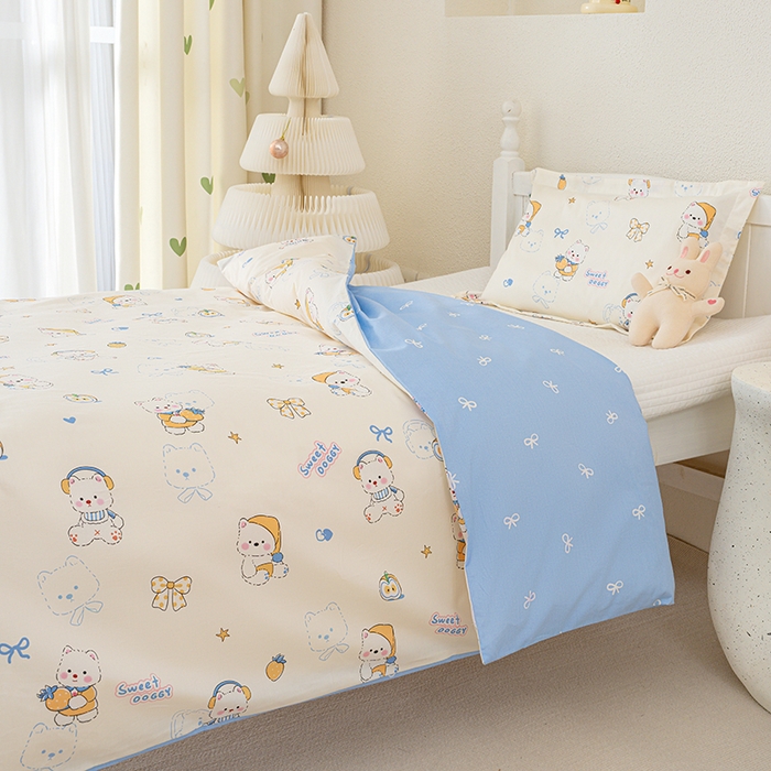 91家纺网 家纺一手货源 找家纺 良佐生活 2025新款高支高密全棉儿童被套 皮皮鲁