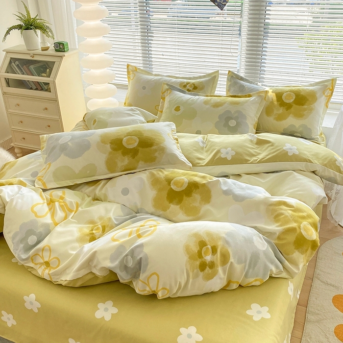 91家纺网 家纺一手货源 找家纺 2025新款亲肤磨毛四件套 静待花开