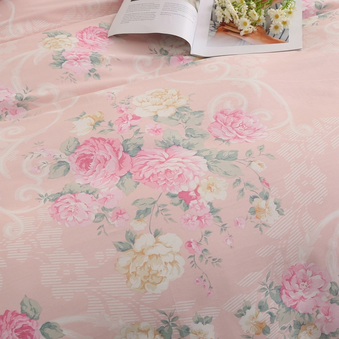 91家纺网 家纺一手货源 找家纺 圣锦 2025新款全棉四件套倾城花恋