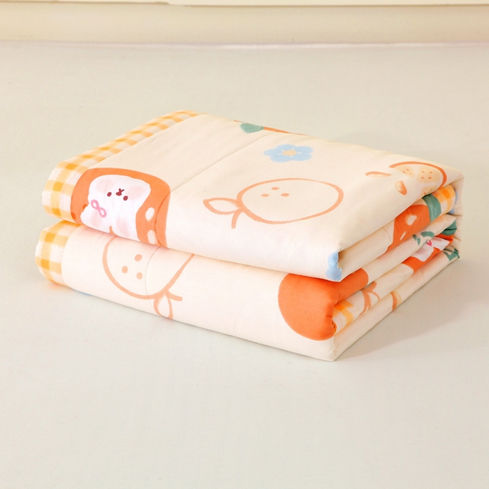 91家纺网 家纺一手货源 找家纺  2025新款A类全棉棉花夏被纯棉夏被 被子被芯 蜜桔兔