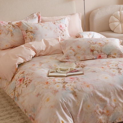 2025新款全棉纯棉【如梦令】红金裸盖棉四件套【标准号全网控价（折后券后）不低于199元】 茉白予香