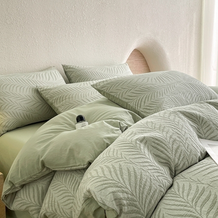 91家纺网 家纺一手货源 找家纺 （总）寐眠2025新款全棉三层纱提花四件套