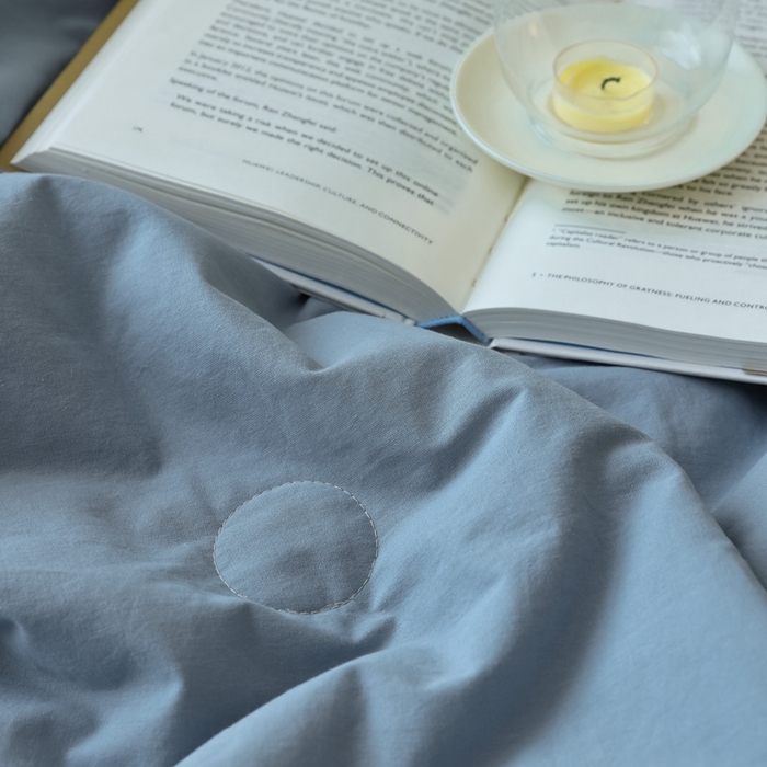 91家纺网 家纺一手货源 找家纺 寐眠2025新款全棉水洗棉刺绣夏被【夏被四件套】 冰川苍蓝