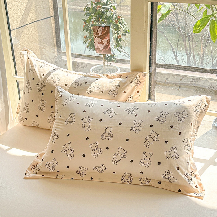 91家纺网 家纺一手货源 找家纺 创优  2025新款有氧双层纱小清新印花小花边夏被夏凉被可机洗空调被子被芯 小熊院长