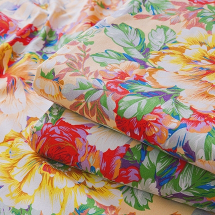 91家纺网 家纺一手货源 找家纺 2025新款原棉老粗布床单混纺含棉-床单 L盛开