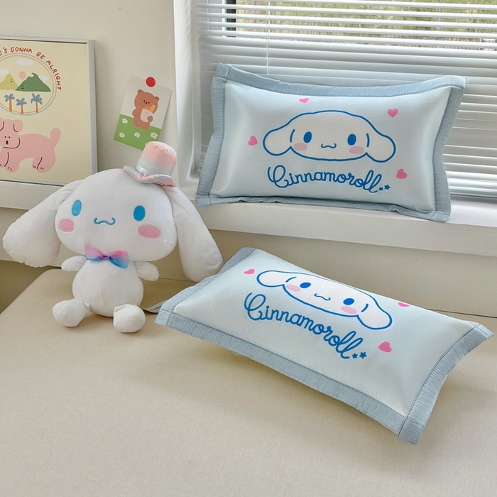 91家纺网 家纺一手货源 找家纺 博雅2025新款冰丝单枕套三丽欧，宇航员，卡皮 开心玉桂狗