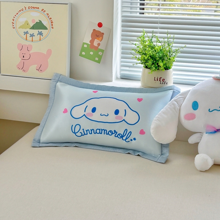 91家纺网 家纺一手货源 找家纺 博雅2025新款冰丝单枕套三丽欧，宇航员，卡皮 开心玉桂狗