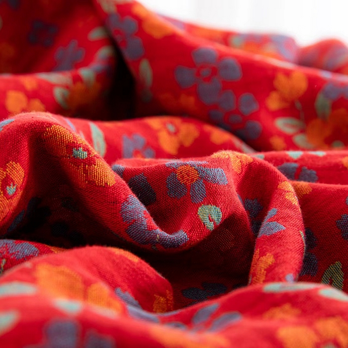 91家纺网 家纺一手货源 找家纺 双层纱家居 2025新款深色系列双层纱四件套 花间物语红