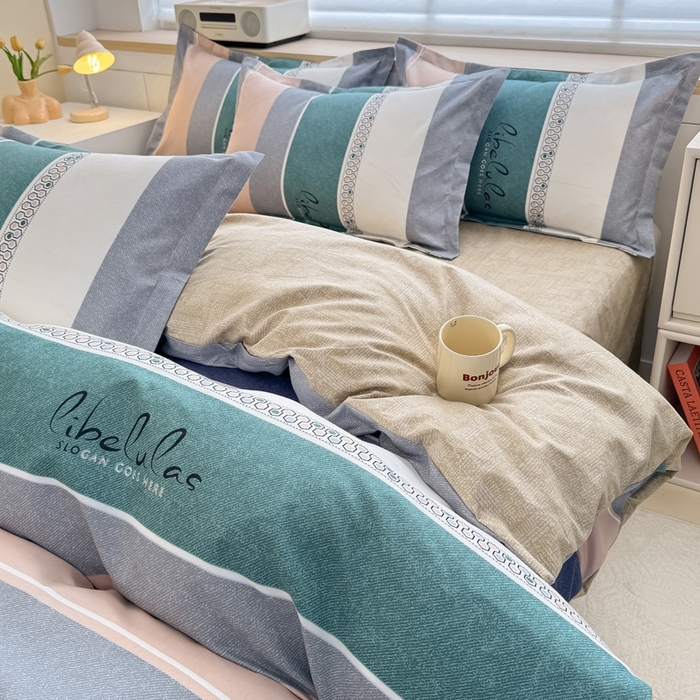 91家纺网 家纺一手货源 找家纺 2025新款亲肤磨毛四件套 茜拉