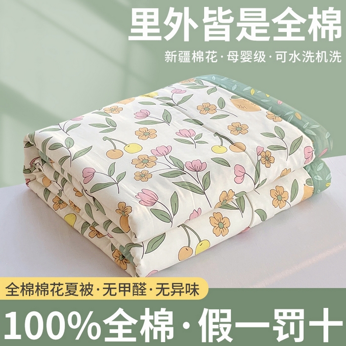 91家纺网 家纺一手货源 找家纺  2025新款A类全棉棉花夏被纯棉夏被 被子被芯 梦游仙境