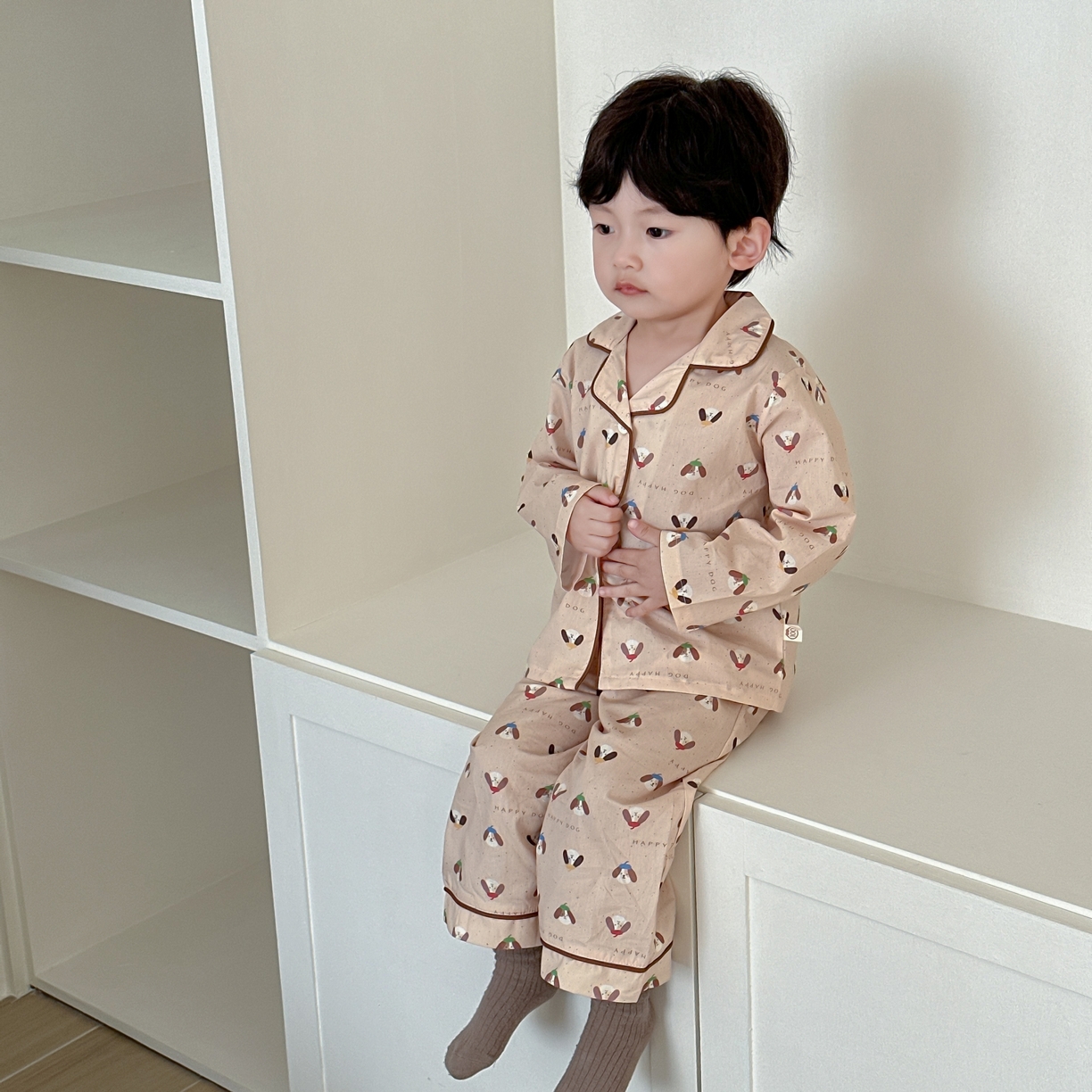 91家纺网 家纺一手货源 找家纺 （总）妍景家居生活馆 2025新款全棉纯棉儿童翻领家居服