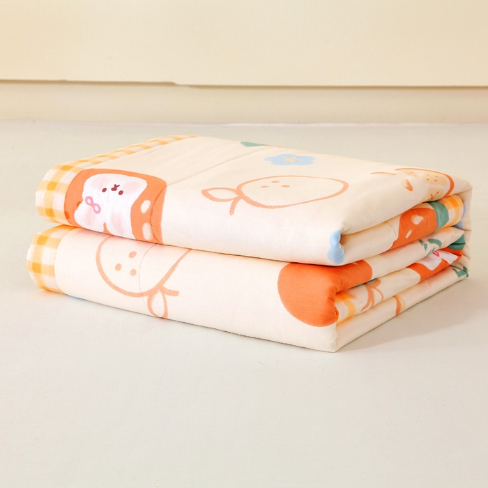 91家纺网 家纺一手货源 找家纺  2025新款A类全棉棉花夏被纯棉夏被 被子被芯 蜜桔兔