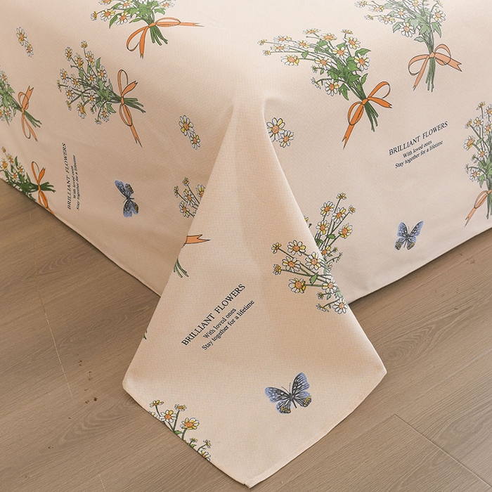 91家纺网 家纺一手货源 找家纺 红日子纺织品 2025新款艾草老粗布床单印花凉席三件套 山梦