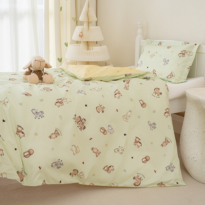 91家纺网 家纺一手货源 找家纺 良佐生活 2025新款高支高密全棉儿童被套 马里奥