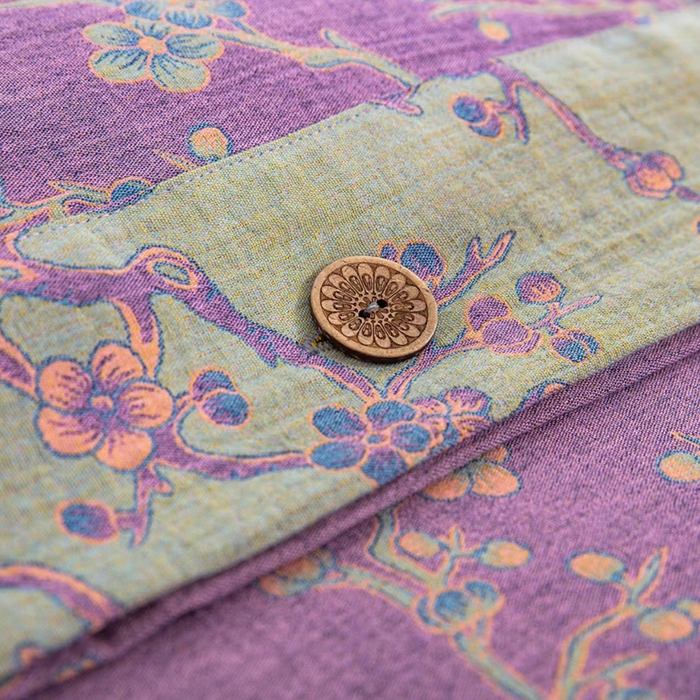 91家纺网 家纺一手货源 找家纺 双层纱家居 2025新款浅色系列双层纱四件套 腊梅紫