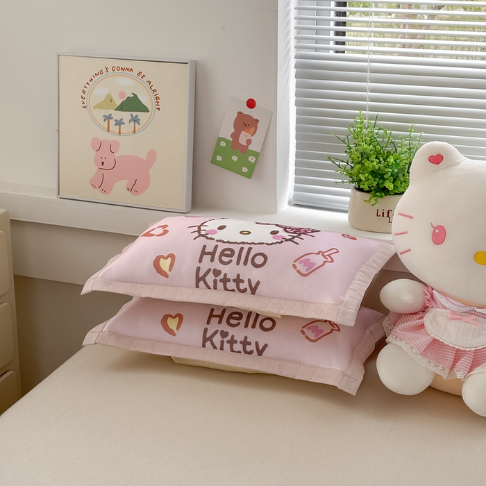 91家纺网 家纺一手货源 找家纺 博雅2025新款三丽欧冰丝单枕套 甜酷KT